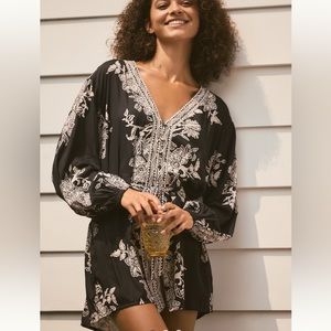 By Anthropologie Printed Sleep Romper, NWT